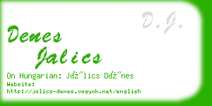 denes jalics business card